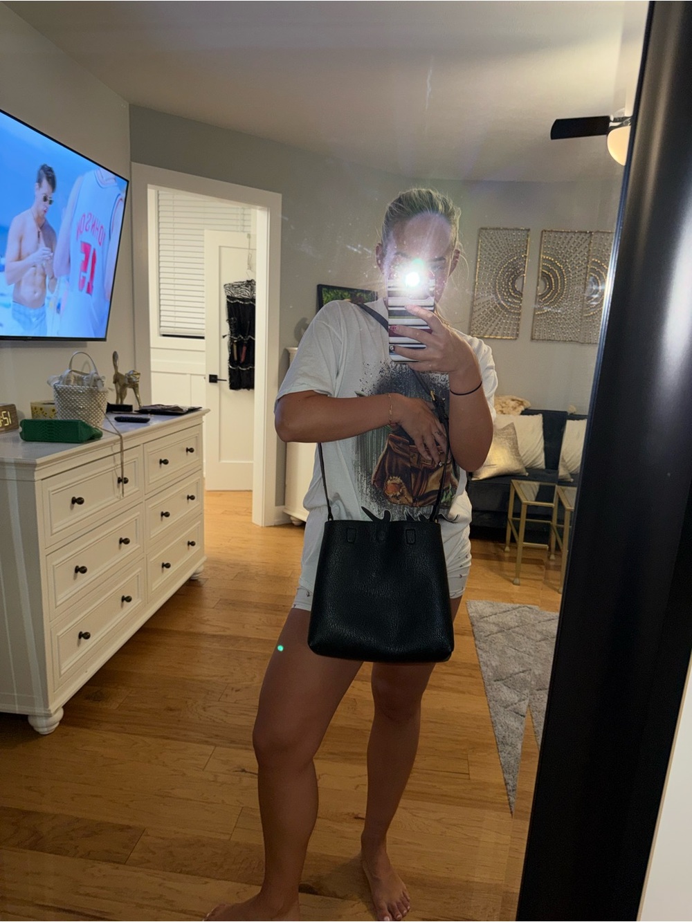 Urban Outfitters Black Pebbled Leather Crossbody Bag - Picture 4 of 4